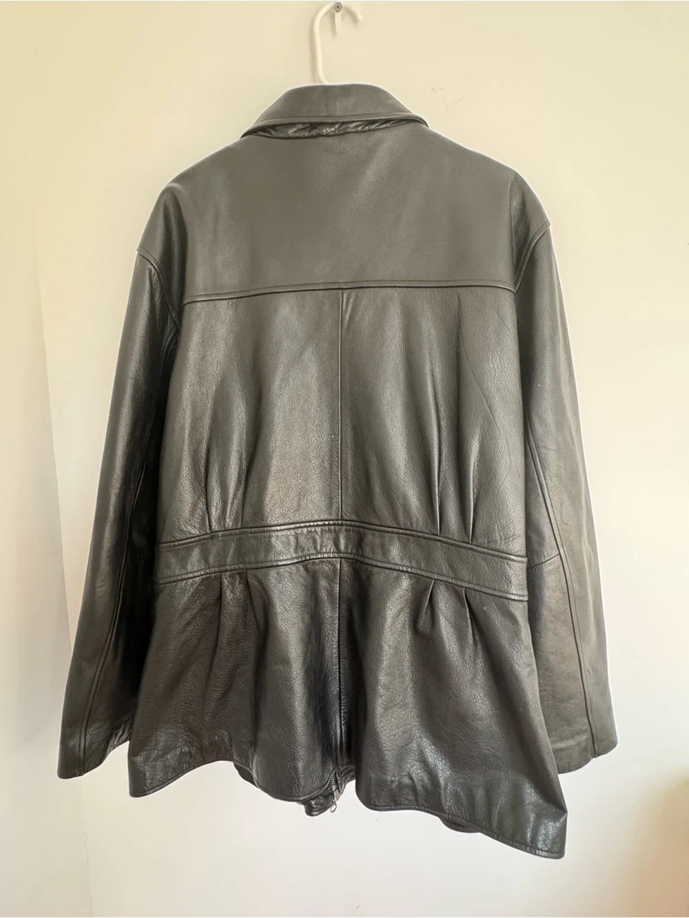 Wilsons Black Genuine Leather Jacket - Classic Zip Front
